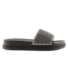 Chaussons noirs avec zircons cubiques 966 Noir