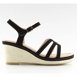 Sandales noires à petit talon compensé SR-2817 Noir le noir Sandales noires à petit talon compensé SR-2817 Noir le noir