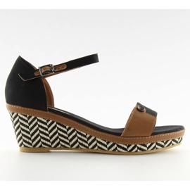 Sandales noires à semelles compensées J7731-8 noir