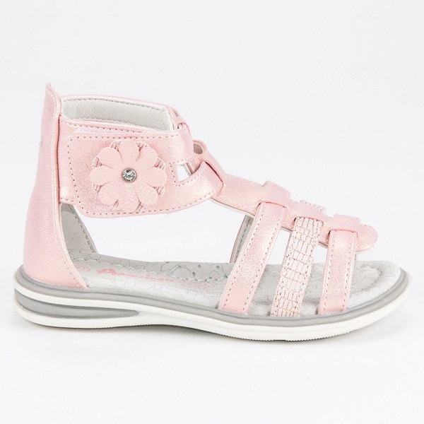 American Club Sandales Avec Fleur Américaine rose