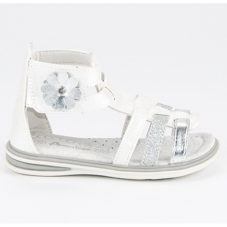 American Club Sandales avec une fleur américaine blanche American Club Sandales avec une fleur américaine blanche