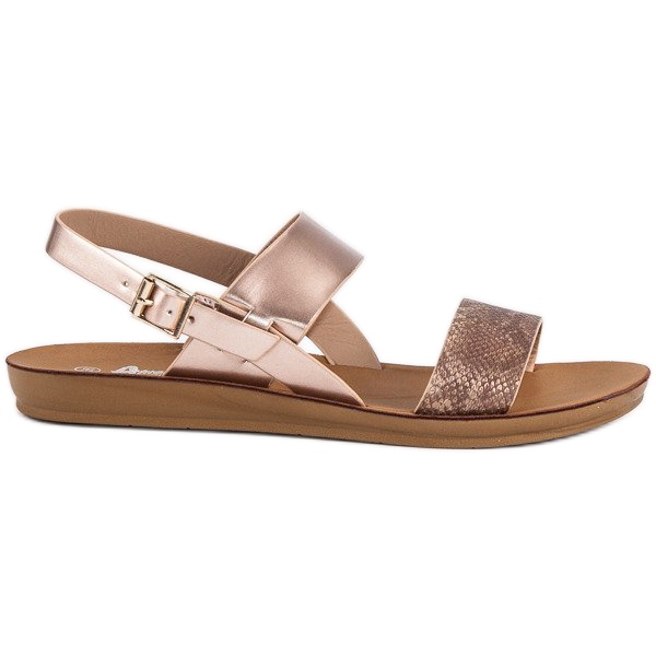 American Club Sandales américaines plates brun American Club Sandales américaines plates brun