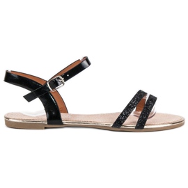 American Club Sandales américaines plates noires