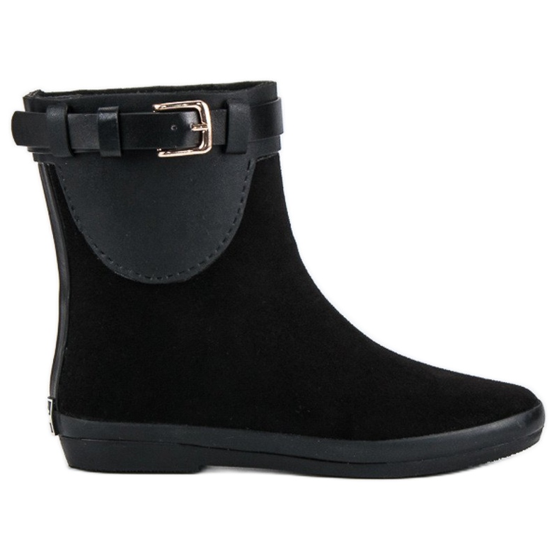 Kylie Bottes en caoutchouc basses pour femmes le noir