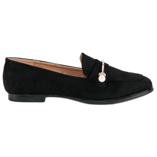 Richelieus noirs avec perles le noir Richelieus noirs avec perles le noir