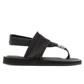 Sandales en coton noir DD81P le noir