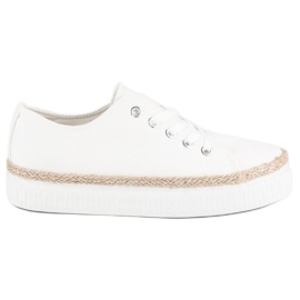 Kylie Creepers à lacets sur la plateforme blanc
