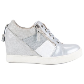 Kylie Baskets compensées à la mode gris