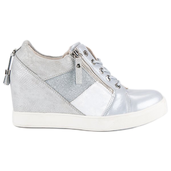 Kylie Baskets compensées à la mode gris