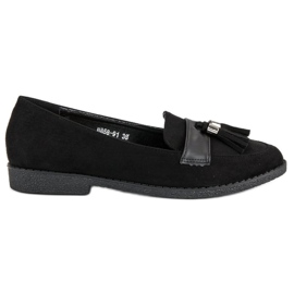 Mocassins noirs élégants le noir Mocassins noirs élégants le noir