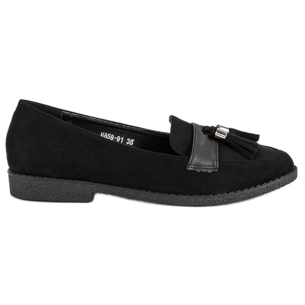 Mocassins noirs élégants le noir Mocassins noirs élégants le noir