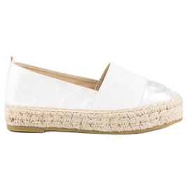 Espadrilles à enfiler sur la plateforme blanc