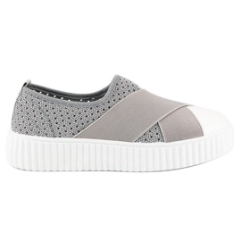 Baskets Creepers ajourées gris