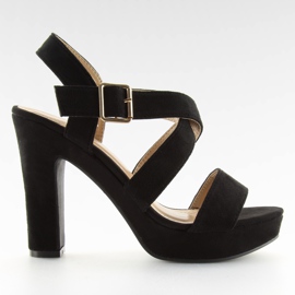 Sandales noires sur le poteau BJ1602-SD noir le noir