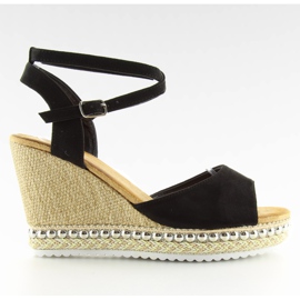 Sandales noires sur le coin LJ-5K41 noir