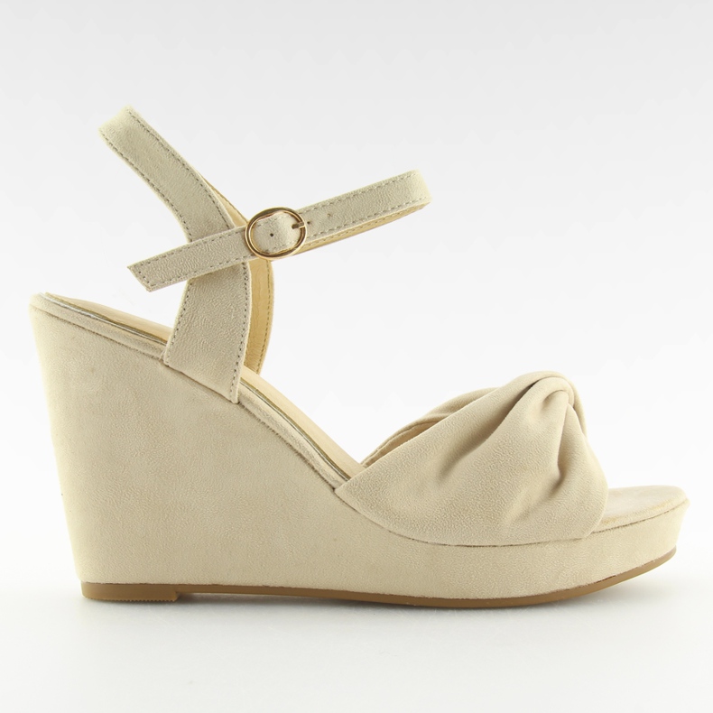 Sandales compensées beiges JM-M214M beige