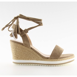 Sandales à talon compensé beige JH630 kaki Sandales à talon compensé beige JH630 kaki