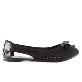 Ballerines noires bout ouvert D314 Noir