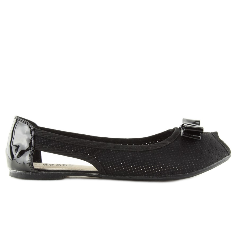 Ballerines noires bout ouvert D314 Noir le noir