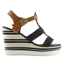 Noir YQ05 Sandales compensées noires le noir