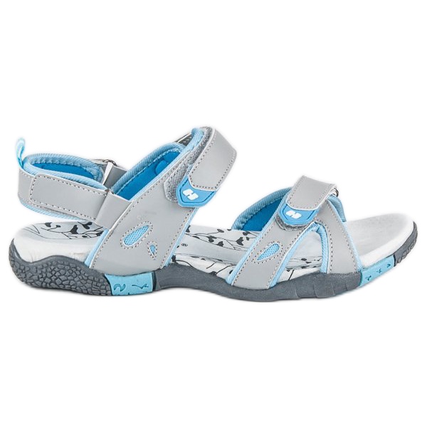 Hasby Sandales velcro femme gris