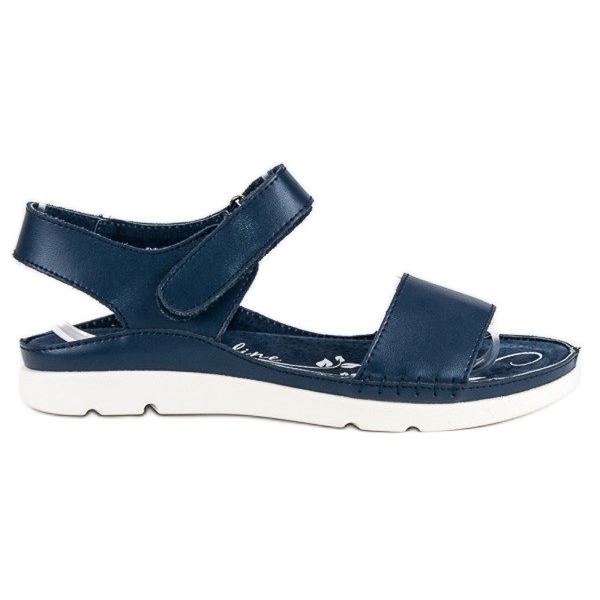 Filippo Sandales en cuir bleu marine