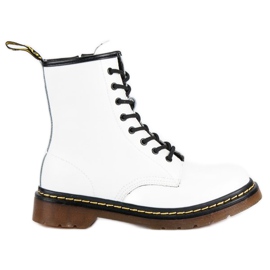 McKey Bottes en cuir blanc blanche