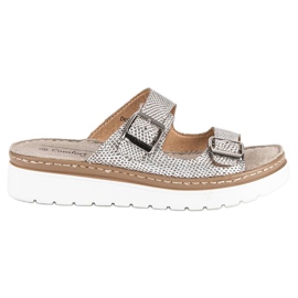Filippo Babouches en cuir doré d'or