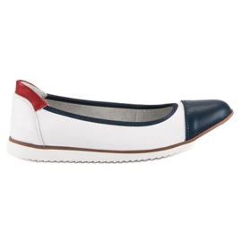 Filippo Ballerines en cuir blanc