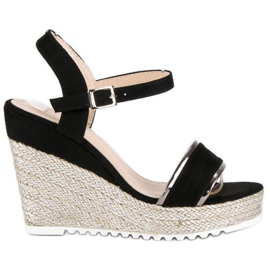Erynn Espadrilles compensées confortables le noir gris
