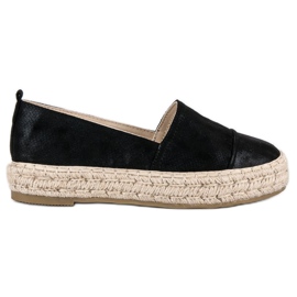 Espadrilles à enfiler sur la plateforme noir