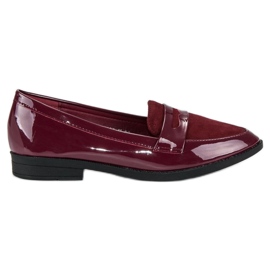 Best Shoes Mocassins laqués bordeaux multicolore rouge
