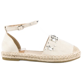 Sandales espadrilles plates brun