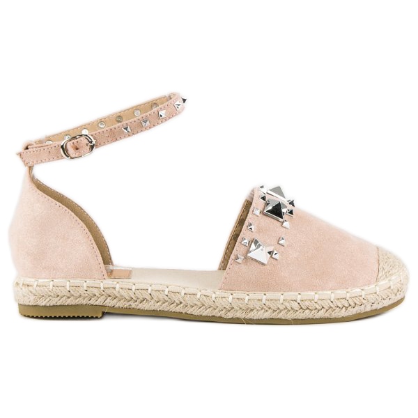 Sandales espadrilles plates rose