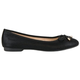 Super Mode Ballerines ajourées le noir