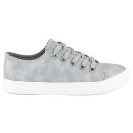 Baskets à la mode avec une fixation gris