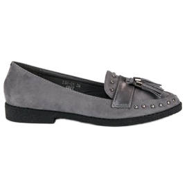 Mocassins gris à franges