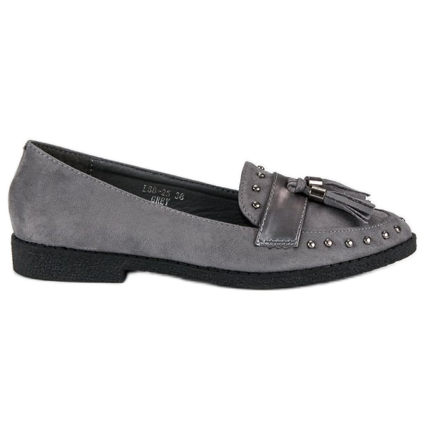 Mocassins gris à franges