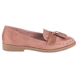 Mocassins roses à franges