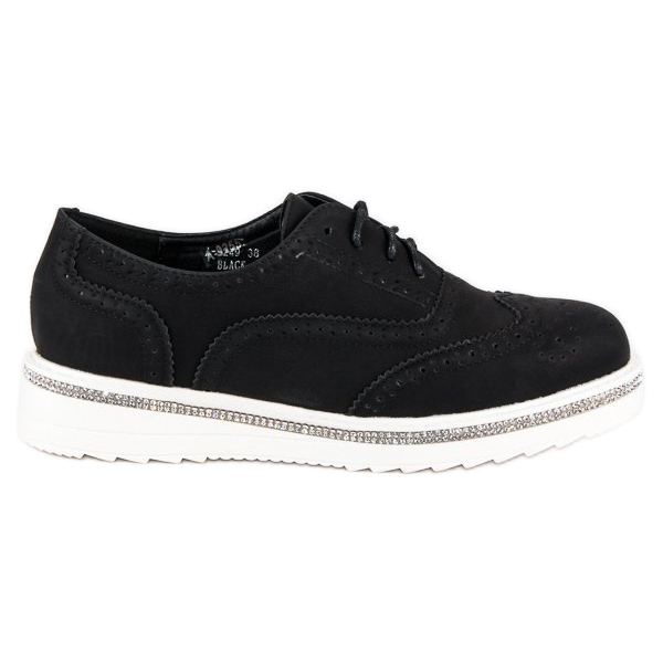 Ideal Shoes Chaussures à lacets noires le noir