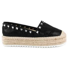 Forever Folie Espadrilles sur la plate-forme noir