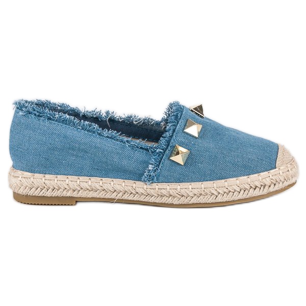 Bestelle Espadrilles en jean avec strass bleu