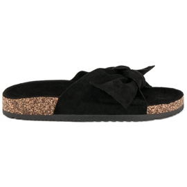 Bestelle Babouches en daim noir le noir