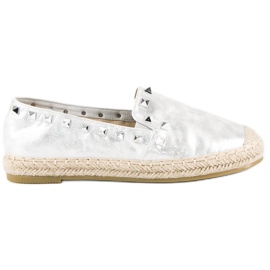 Forever Folie Espadrilles argentées à clous gris