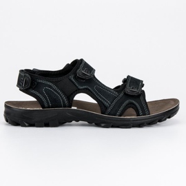 Hasby Sandales en cuir pour hommes le noir