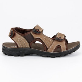 Hasby Sandales en cuir pour garçons brun
