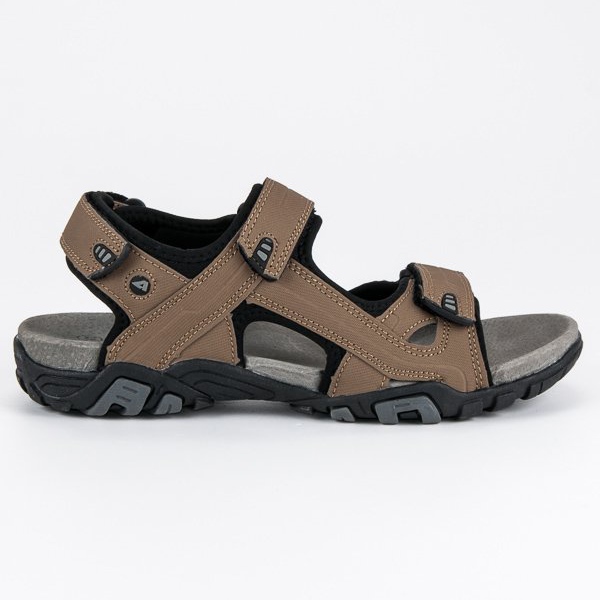 American Club Sandales en velours américain brun