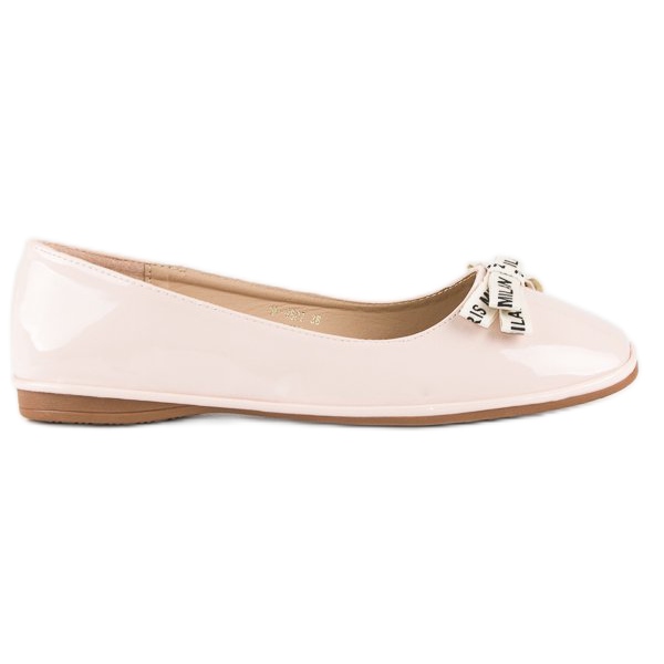 Ideal Shoes Ballerines Laquées Poudre rose