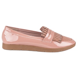 Mocassins laqués roses