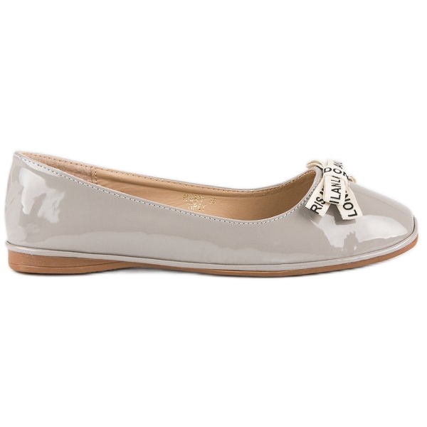 Ideal Shoes Ballerines laquées grises